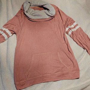 pink drop neck sweater